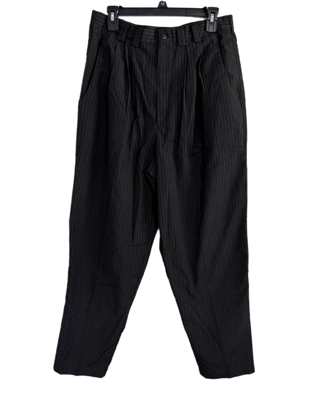 High-Waist Black Pinstripe Pleated Fundamental Things Trousers Size 16